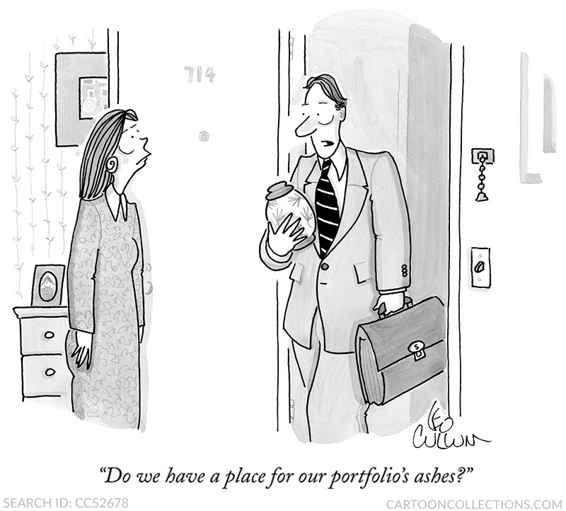 Leo Cullum cartoons, stock market cartoons