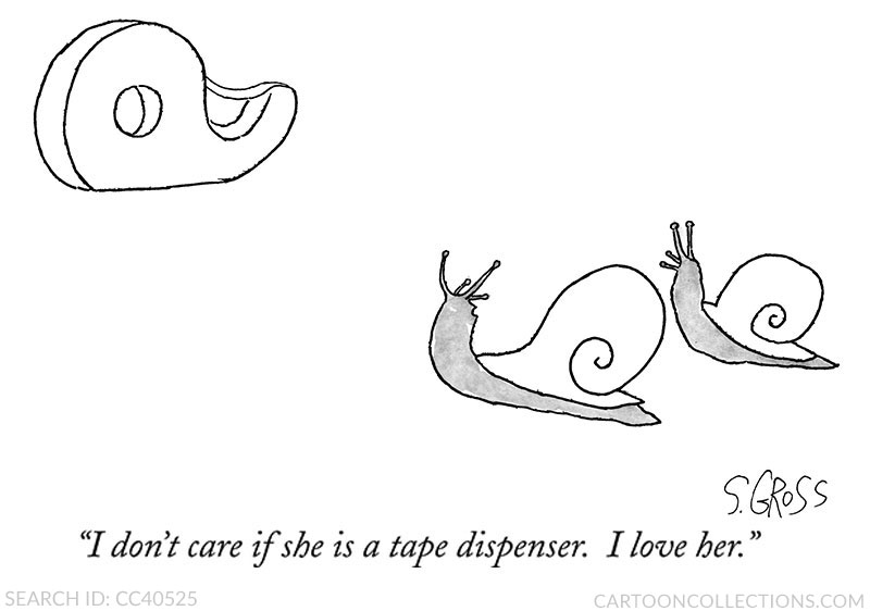 Sam Gross tape dispenser cartoon