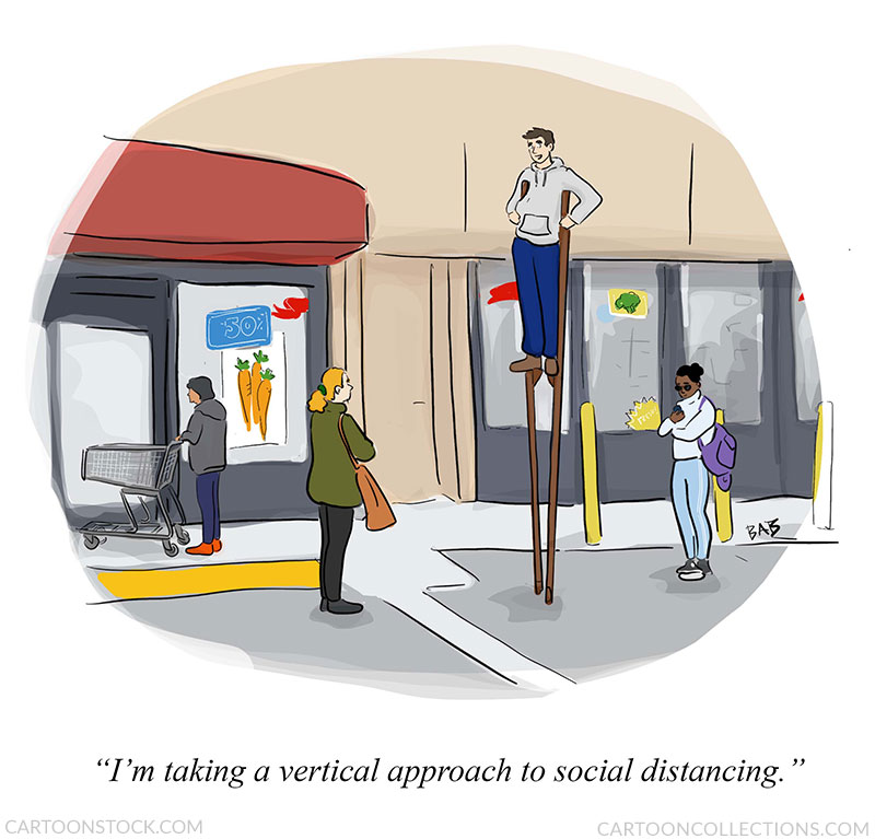 social distancing cartoons